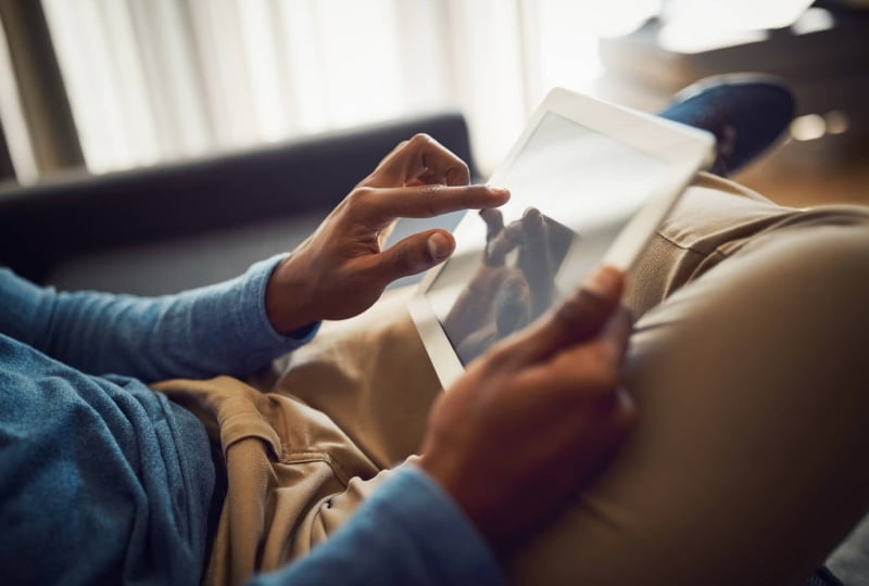 man working on a tablet