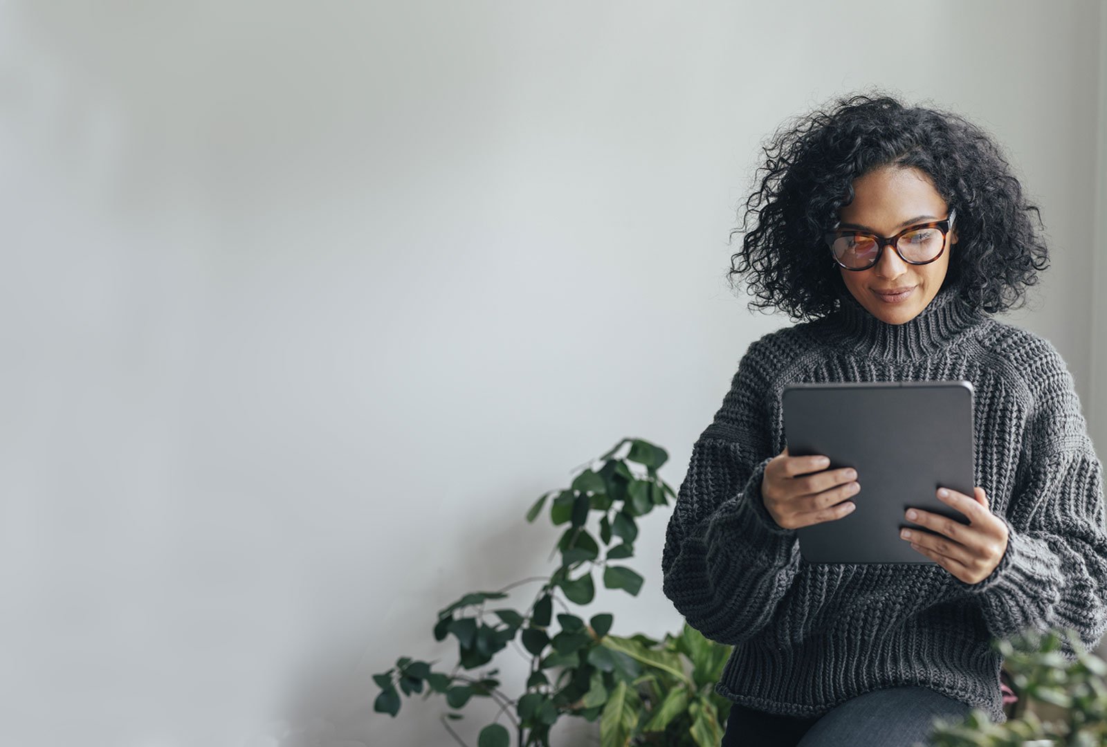 woman at a computer