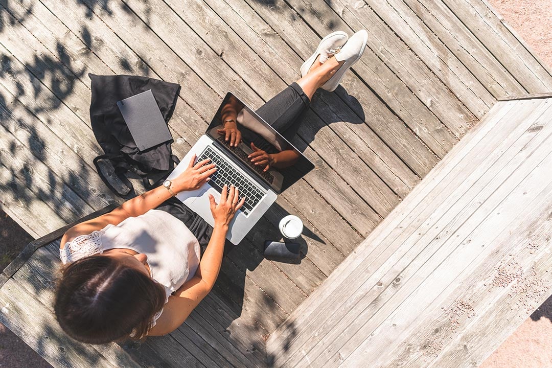 woman working outside