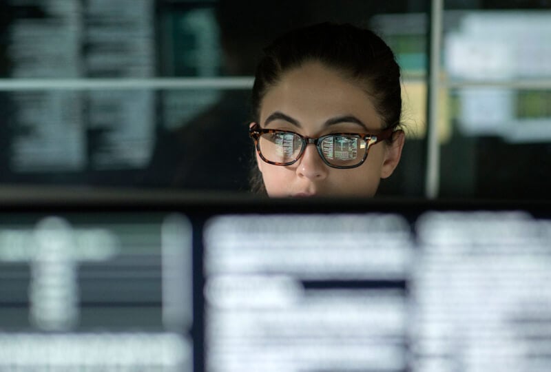 woman editing code