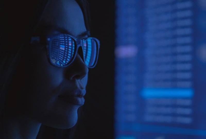 a person looking at a screen