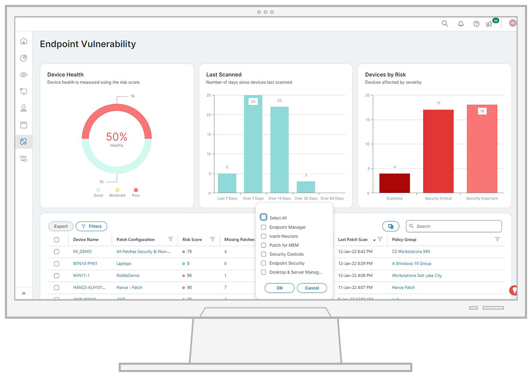 endpoint vulnerability screenshot