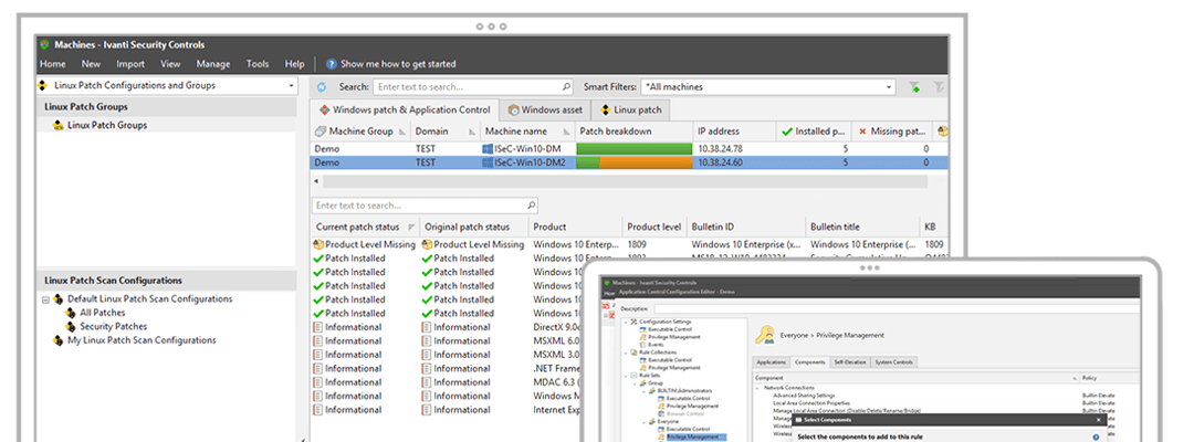 security controls screenshot